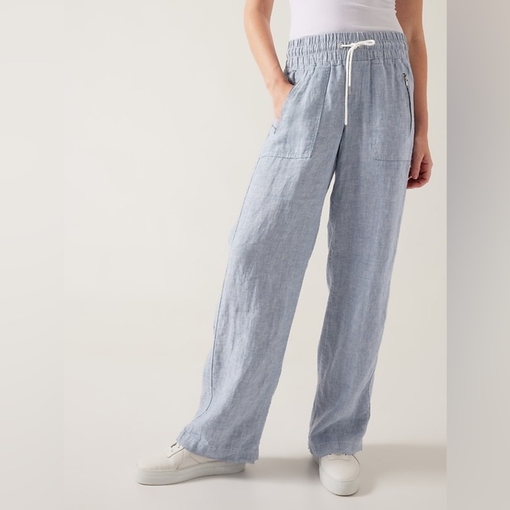 Athleta Cabo Linen Wide Leg Pant